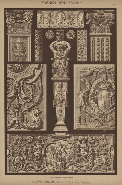 Renacimiento Francés, Ornamentos Plásticos en Piedra y Madera de German School
