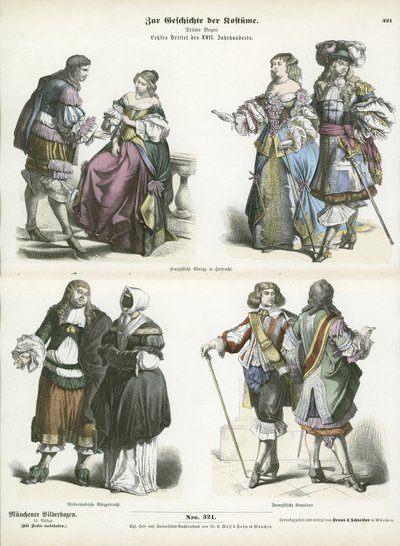 Trajes franceses y holandeses, principios del siglo XVII de German School