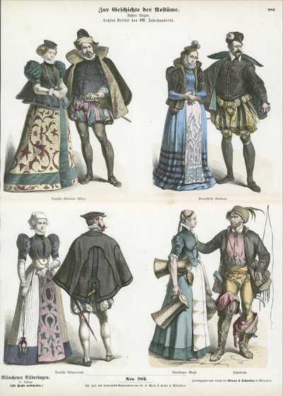 Trajes franceses y alemanes, finales del siglo XVI de German School