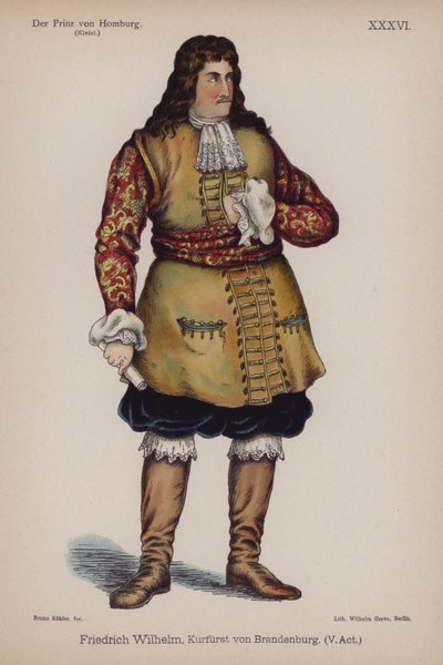 Friedrich Wilhelm, Duque de Brandeburgo, de El Príncipe de Homburg por Heinrich von Kleist de German School