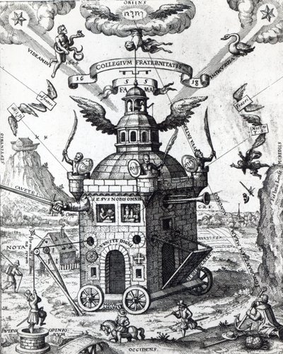 Frontispicio de Collegium Fama Fraternitatis por Theophilus Schweighardt, 1618 de German School