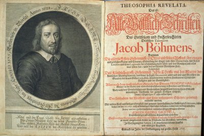Portada de Theosophia Revelata por Jacob Boehme, 1715 de German School