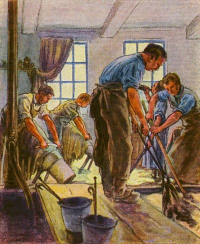 Gerber Und Farber / Curtidores y coloristas (litografía en color) de German School
