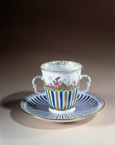 Arte alemán: Jarra con trembleuse decorada en porcelana de Meissen de German School