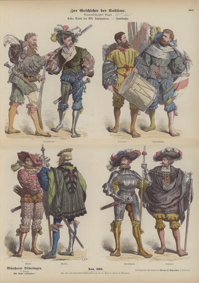 Landsknechte alemanes (soldados mercenarios), principios del siglo XVI de German School