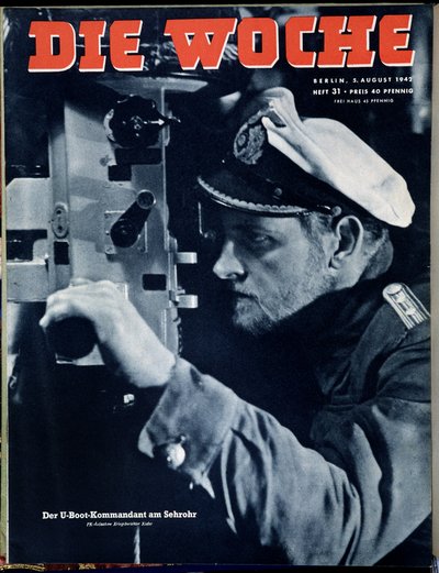 Marina alemana, comandante de submarino en observación periscópica, portada de Die Woche, 5/8/1942 de German School