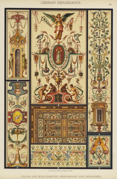 Renacimiento Alemán, Pintura de Techo y Pared, Mosaico de Madera y Bordado de German School