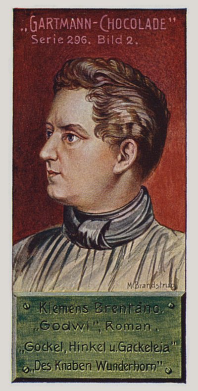 Románticos alemanes: Klemens Brentano (litografía en color) de German School