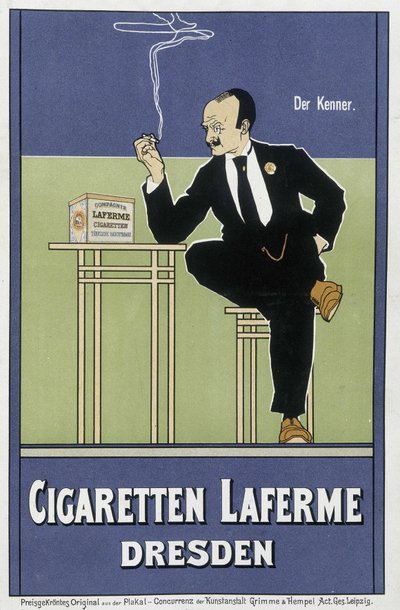Anuncio alemán para cigarrillos Laferme de German School