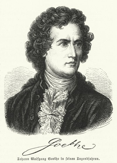 Autor alemán Johann Wolfgang Goethe (1749-1832) en su juventud de German School