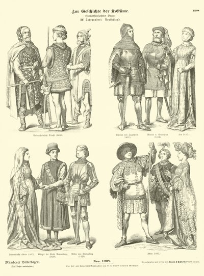 Trajes alemanes, siglo XV de German School