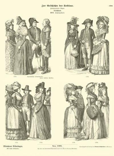 Trajes alemanes, siglo XVIII de German School