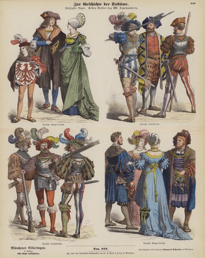 Trajes alemanes, principios del siglo XVI de German School