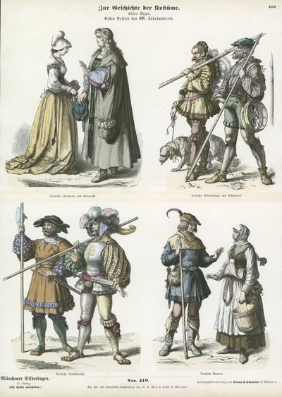 Trajes alemanes, principios del siglo XVI de German School