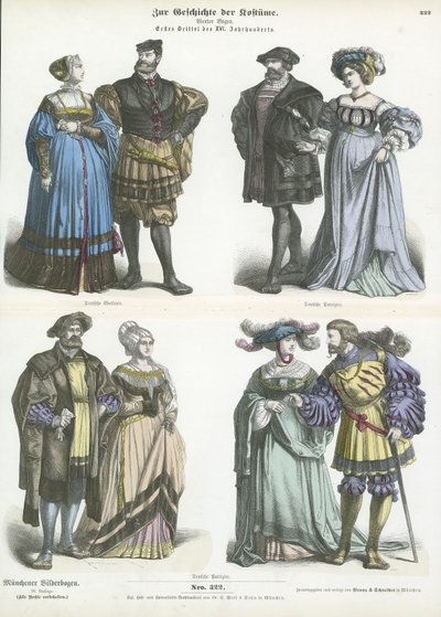 Trajes alemanes, principios del siglo XVI de German School