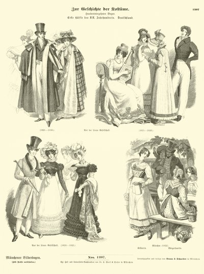 Trajes alemanes, primera mitad del siglo XIX de German School