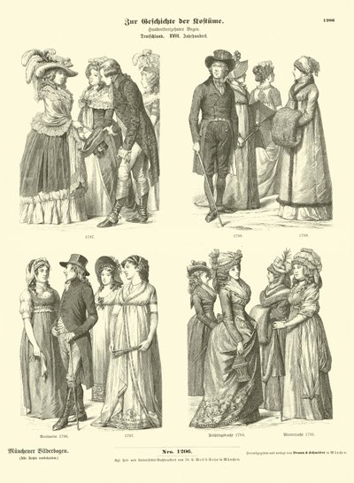 Trajes alemanes, finales del siglo XVIII de German School