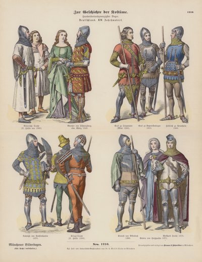 Trajes alemanes del siglo XIV de German School