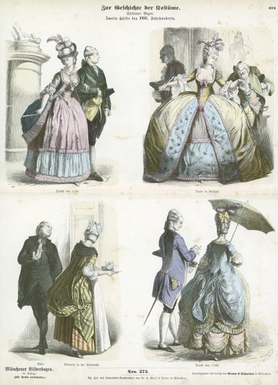 Trajes alemanes, segunda mitad del siglo XVIII de German School