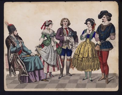 Placa de moda alemana, mediados del siglo XIX de German School