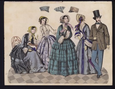 Placa de moda alemana, mediados del siglo XIX de German School
