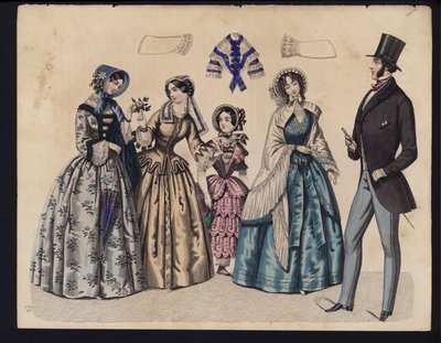 Placa de moda alemana, mediados del siglo XIX de German School