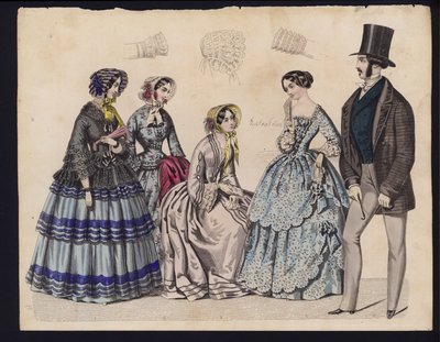Placa de moda alemana, mediados del siglo XIX de German School