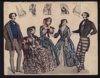 Placa de moda alemana, mediados del siglo XIX de German School
