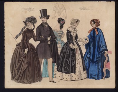 Placa de moda alemana, mediados del siglo XIX de German School