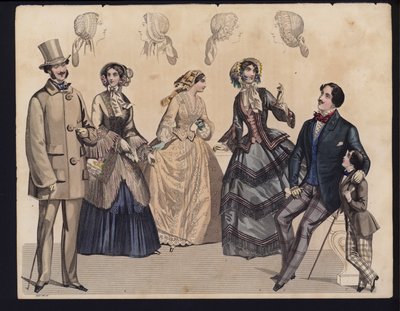 Placa de moda alemana, mediados del siglo XIX de German School