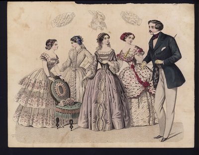 Placa de moda alemana, mediados del siglo XIX de German School