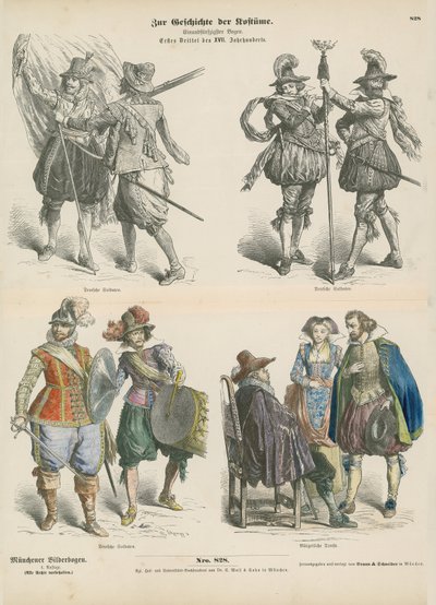 Trajes militares y burgueses alemanes, principios del siglo XVII de German School
