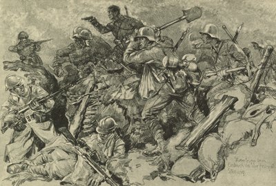 Tropas alemanas atacando la línea del frente francesa de German School