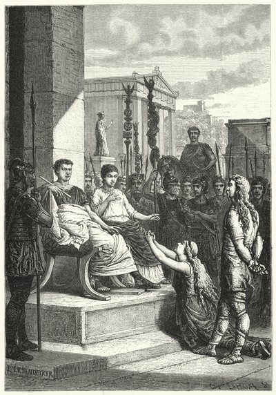 Cautivos germánicos ante el emperador romano de German School