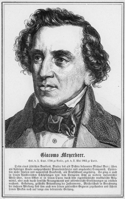 Giacomo Meyerbeer (grabado) de German School