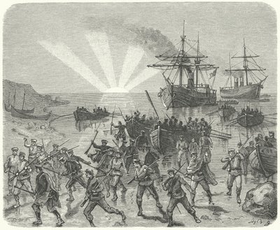 Giuseppe Garibaldi desembarcando en Marsala, Sicilia de German School