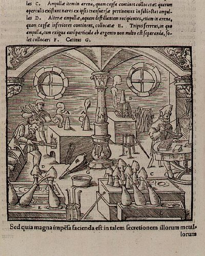 Fabricación de vidrio, de un libro de oficios de German School