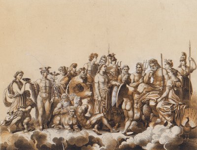 Dioses de la época clásica (litografía en color) de German School