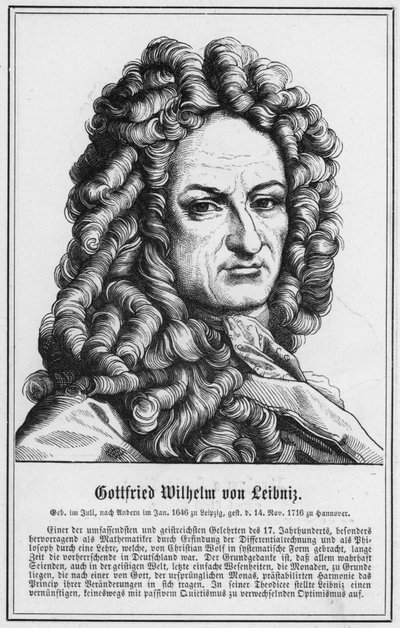 Gottfried Wilhelm von Leibniz (grabado) de German School