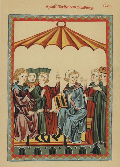 Gottfried von Strassburg, autor medieval alemán del romance cortesano Tristán de German School