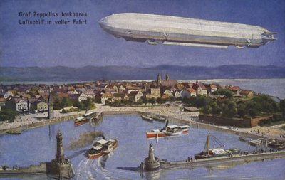 Dirigible de Graf Ferdinand von Zeppelin en vuelo de German School