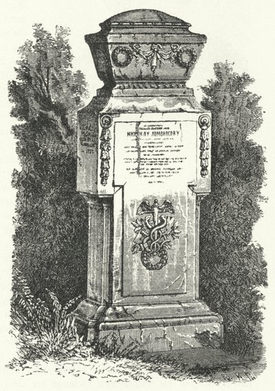 Lápida del escritor y científico ruso Mijaíl Lomonósov (grabado) de German School