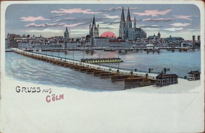 Tarjeta de felicitación de Colonia, antes de 1900 de German School
