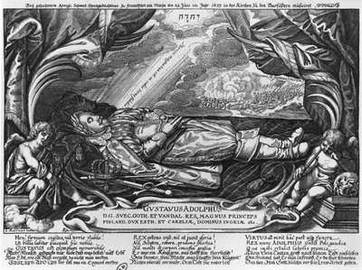 Gustavo Adolfo II (1594-1632) Rey de Suecia, en su lecho de muerte, 1633 de German School