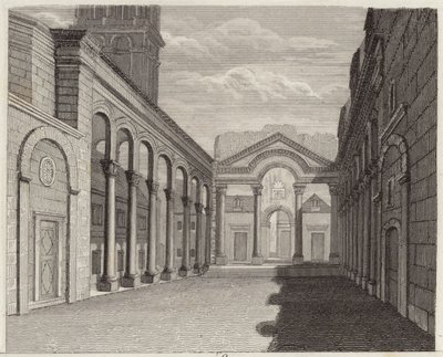 Sala del Palacio del Emperador Romano Diocleciano, Spalato (Split, Croacia). Ilustración para Bilder-Atlas de German School
