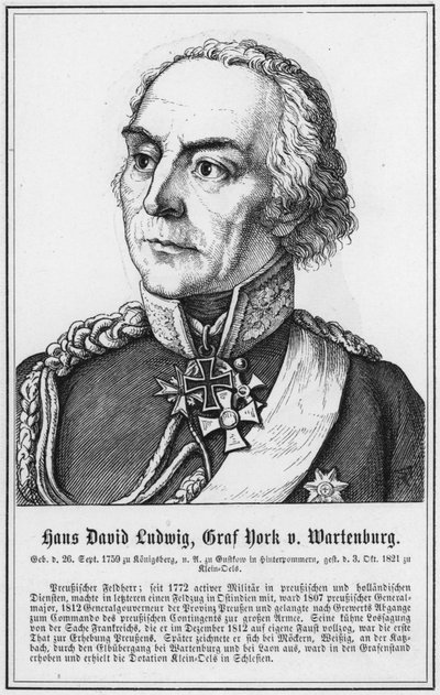 Hans David Ludwig, Conde York de Wartenburg (grabado) de German School