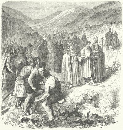 Harald Gille, rey de Noruega, sometido a la ordalía del fuego de German School