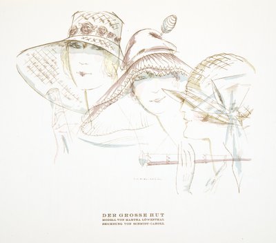 Diseños de sombreros por Martha Lowenthal, de Styl, pub.1922 de German School