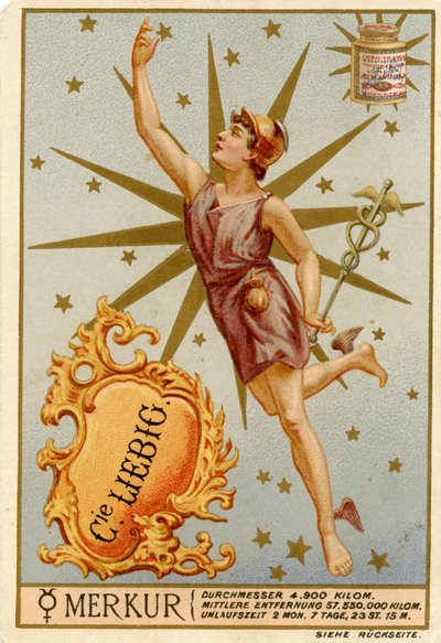 Cuerpos celestes, Tarjeta Liebig de German School