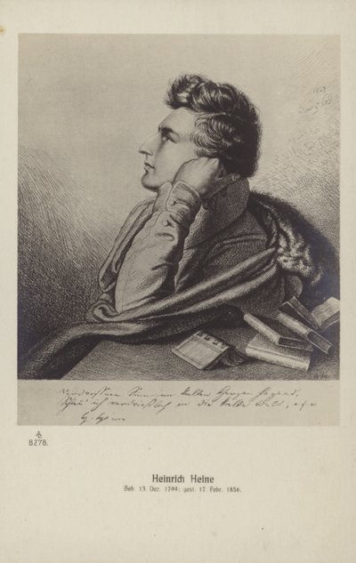 Heinrich Heine (1797-1856), poeta alemán (litografía) de German School